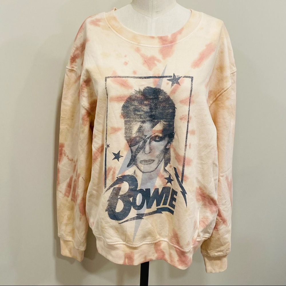 BOWIE Ziggy Stardust Tie Dye Sweatshirt New Size Medium
